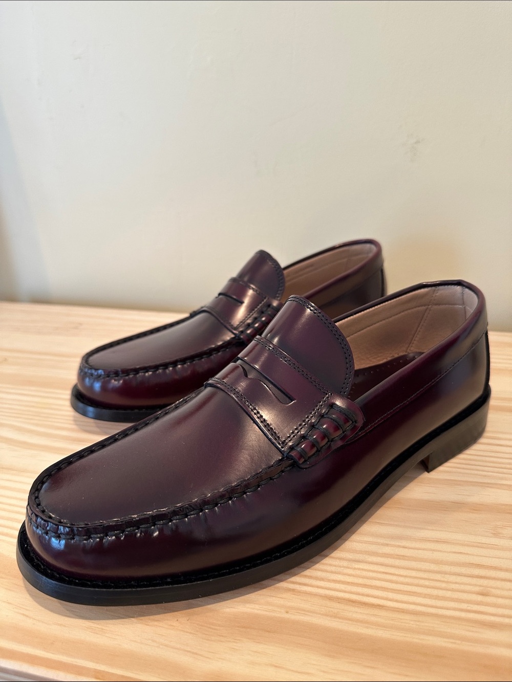 Sesa New York Loafer Brother in Chianti- Classic Leather Slip-Ons - Size 44.5